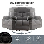 Fauteuil inclinable à bascule avec fonction chauffante et massante (bleu/marron/gris), 1 personne