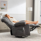 Fauteuil inclinable à bascule avec fonction chauffante et massante (bleu/marron/gris), 1 personne