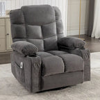 Fauteuil inclinable à bascule avec fonction chauffante et massante (bleu/marron/gris), 1 personne