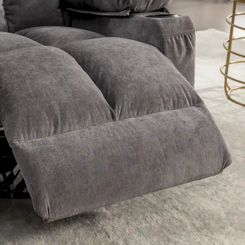 Fauteuil inclinable à bascule avec fonction chauffante et massante (bleu/marron/gris), 1 personne