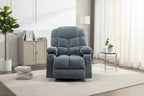 Fauteuil inclinable à bascule avec fonction chauffante et massante (bleu/marron/gris), 1 personne
