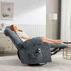 Fauteuil inclinable à bascule avec fonction chauffante et massante (bleu/marron/gris), 1 personne