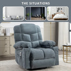 Fauteuil inclinable à bascule avec fonction chauffante et massante (bleu/marron/gris), 1 personne