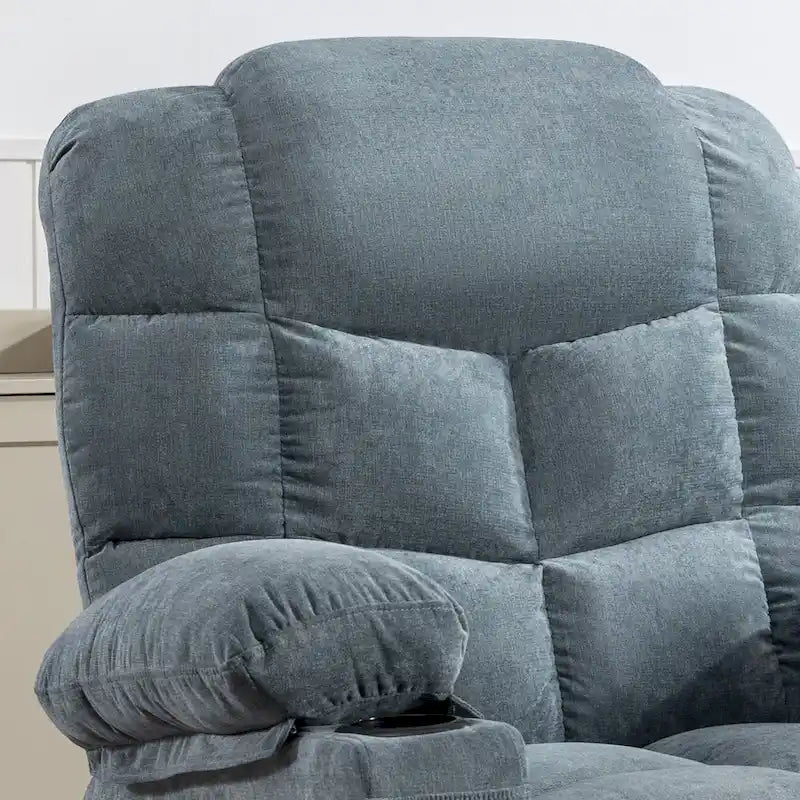 Fauteuil inclinable à bascule avec fonction chauffante et massante (bleu/marron/gris), 1 personne