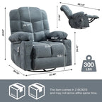 Fauteuil inclinable à bascule avec fonction chauffante et massante (bleu/marron/gris), 1 personne
