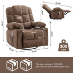 Fauteuil inclinable à bascule avec fonction chauffante et massante (bleu/marron/gris), 1 personne