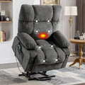 Fauteuil relaxant électrique bleu avec fonctions de chauffage, de massage, de chargement USB, de rangement latéral et de télécommande
