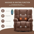 Fauteuil relaxant électrique bleu avec fonctions de chauffage, de massage, de chargement USB, de rangement latéral et de télécommande