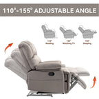 Fauteuil inclinable manuel surdimensionné marron/gris, inclinaison 155°, une place