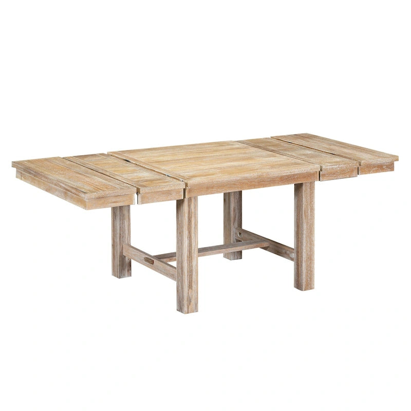 Ensemble de salle à manger extensible 6 places, noir/naturel, 6 pièces