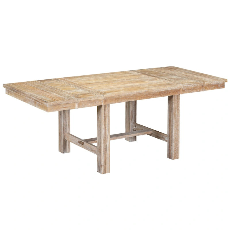 Ensemble de salle à manger extensible 6 places, noir/naturel, 6 pièces