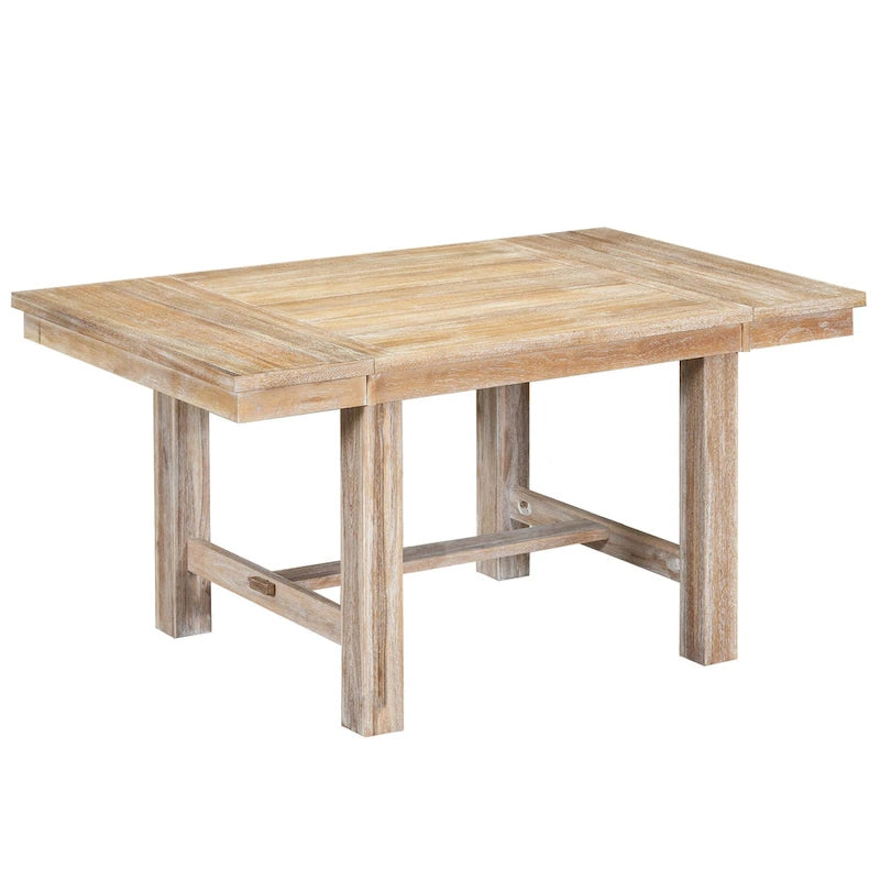 Ensemble de salle à manger extensible 6 places, noir/naturel, 6 pièces