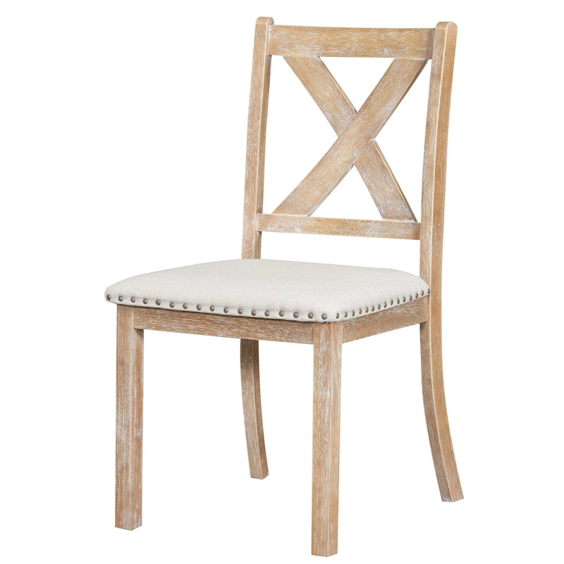 Ensemble de salle à manger extensible 6 places, noir/naturel, 6 pièces