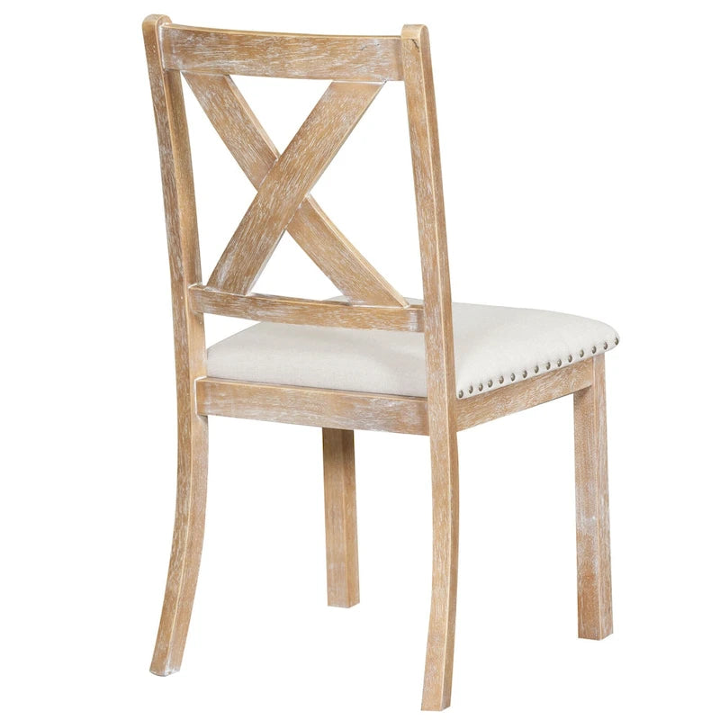 Ensemble de salle à manger extensible 6 places, noir/naturel, 6 pièces