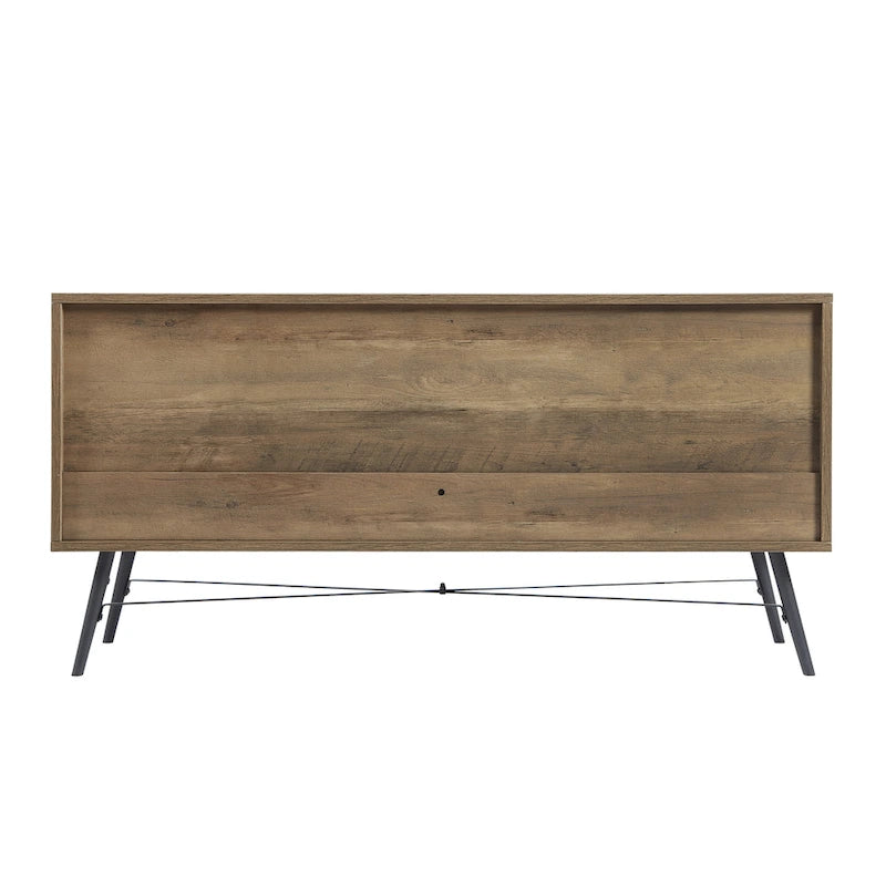 Commode horizontale à 4 tiroirs brun noyer, commode de rangement individuelle