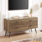 Commode horizontale à 4 tiroirs brun noyer, commode de rangement individuelle