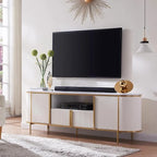 Meuble TV de luxe moderne, centre de divertissement, avec plateau effet marbre