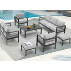 AECOJOY Ensemble de 7 Meubles de Jardin en Aluminium pour Extérieur