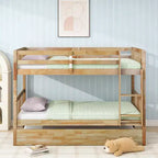 Lit superposé moderne en bois, double sur double avec lit gigogne, convertible en 2 lits