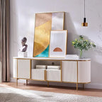 Meuble TV de luxe moderne, centre de divertissement, avec plateau effet marbre