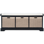 Banc de rangement SAFAVIEH Fiorello avec coussin et 3 tiroirs - 47,3 L x 15 P x 19 H - 47 L x 15 P x 19 H