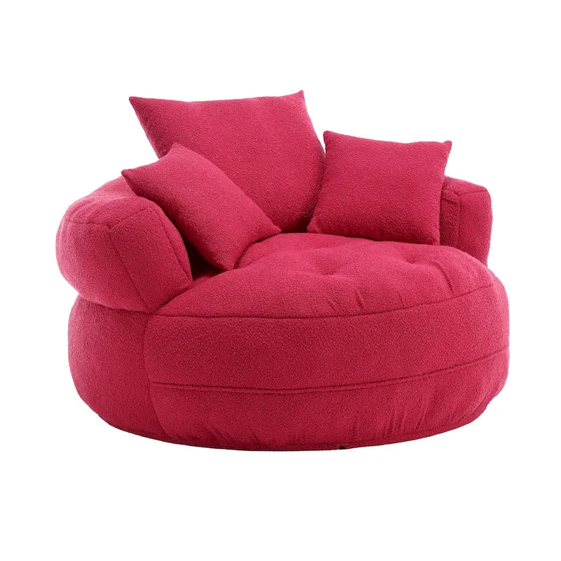 Fauteuil arrondi type « lazy sofa » – Blanc/Bleu/Gris/Jaune/Orange/Rose fuchsia/Bleu marine/Vert, modèle une ou deux places