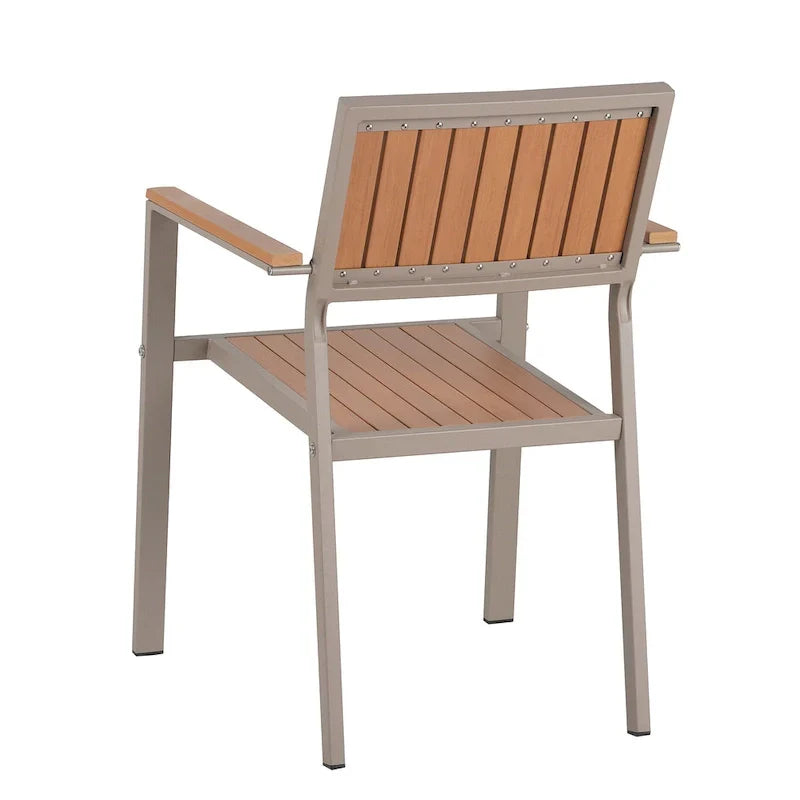 Ensemble de salle à manger extérieur extensible 7 pièces avec table extensible et 6 chaises avec accoudoirs