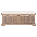 Banc de rangement SAFAVIEH Fiorello avec coussin et 3 tiroirs - 47,3 L x 15 P x 19 H - 47 L x 15 P x 19 H