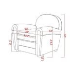 Fauteuil Club Paris en cuir véritable Pasargad Home, marron