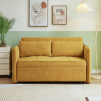 Canapé-lit convertible en tissu chenille jaune - 39,00 x 53,50 x 31,50