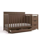 Lit de bébé et table à langer transformable 5-en-1 avec tiroir