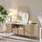 Meuble TV de luxe moderne, centre de divertissement, avec plateau effet marbre