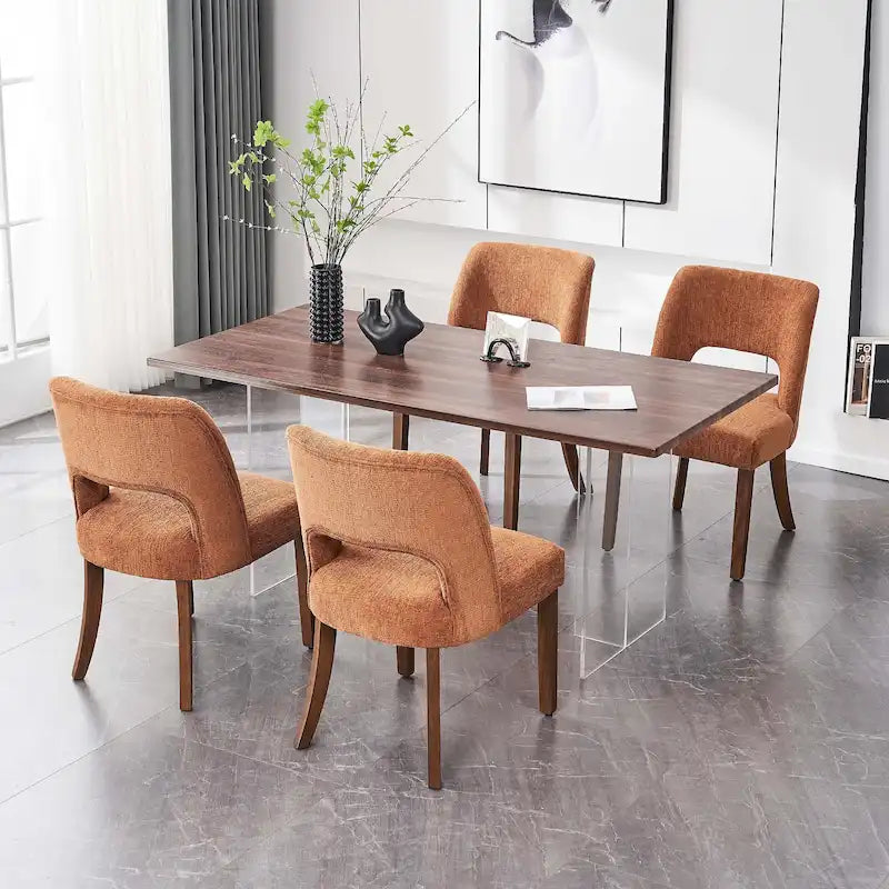 Lot de 4 chaises de salle à manger rembourrées en tissu