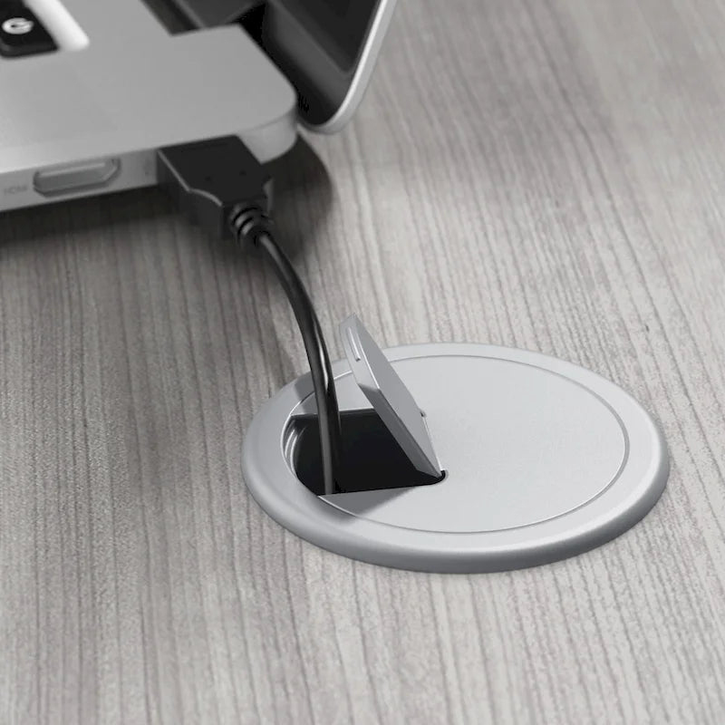 Bureau informatique 48W, Gris tempête / Blanc / Gris platine, Pour une personne