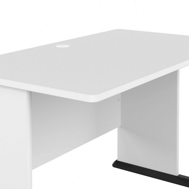 Bureau informatique 48W, Gris tempête / Blanc / Gris platine, Pour une personne