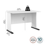 Bureau informatique 48W, Gris tempête / Blanc / Gris platine, Pour une personne