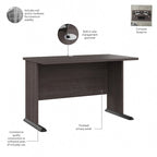 Bureau informatique 48W, Gris tempête / Blanc / Gris platine, Pour une personne