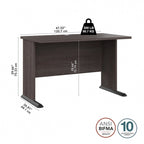 Bureau informatique 48W, Gris tempête / Blanc / Gris platine, Pour une personne