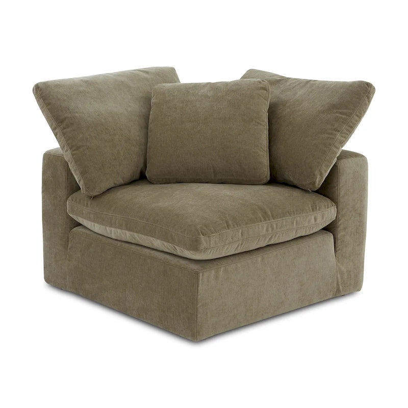 Fauteuil d'angle modulaire – Perle / Ardoise / Sable / Bleu / Sauge, 1 place