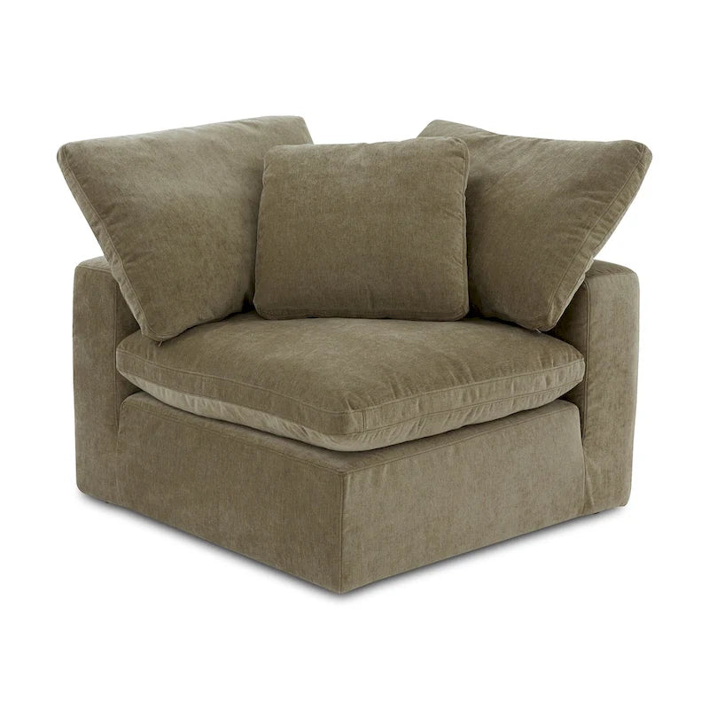 Fauteuil d'angle modulaire – Perle / Ardoise / Sable / Bleu / Sauge, 1 place