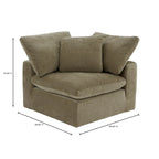 Fauteuil d'angle modulaire – Perle / Ardoise / Sable / Bleu / Sauge, 1 place