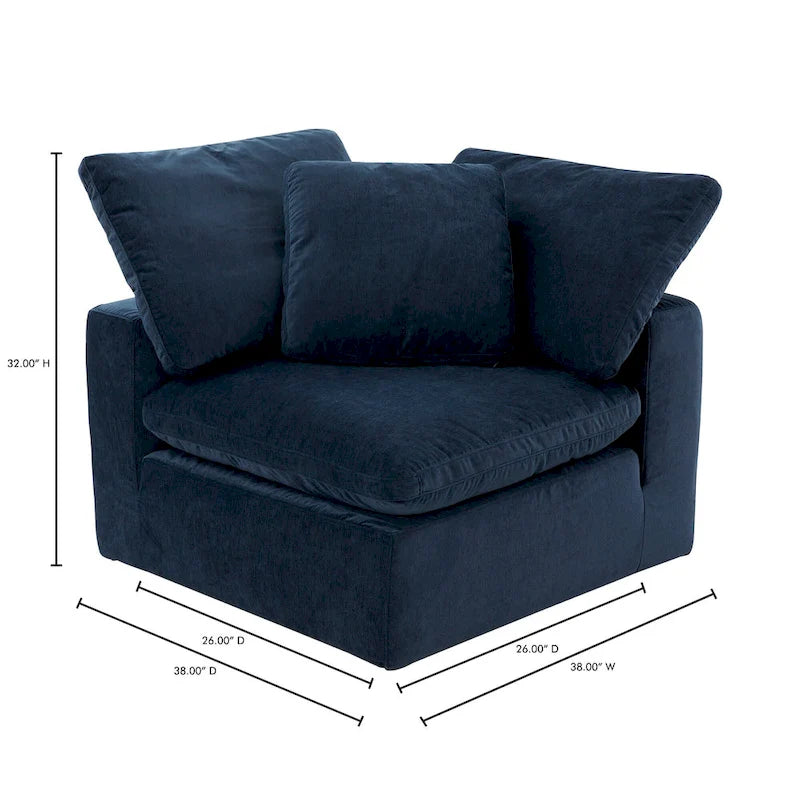 Fauteuil d'angle modulaire – Perle / Ardoise / Sable / Bleu / Sauge, 1 place