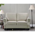 Causeuse en velours clouté, 2 places, beige/bleu/vert/noir/gris/jaune/rose