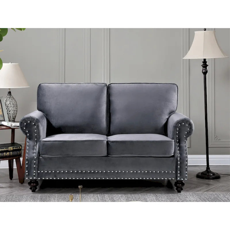Causeuse en velours clouté, 2 places, beige/bleu/vert/noir/gris/jaune/rose