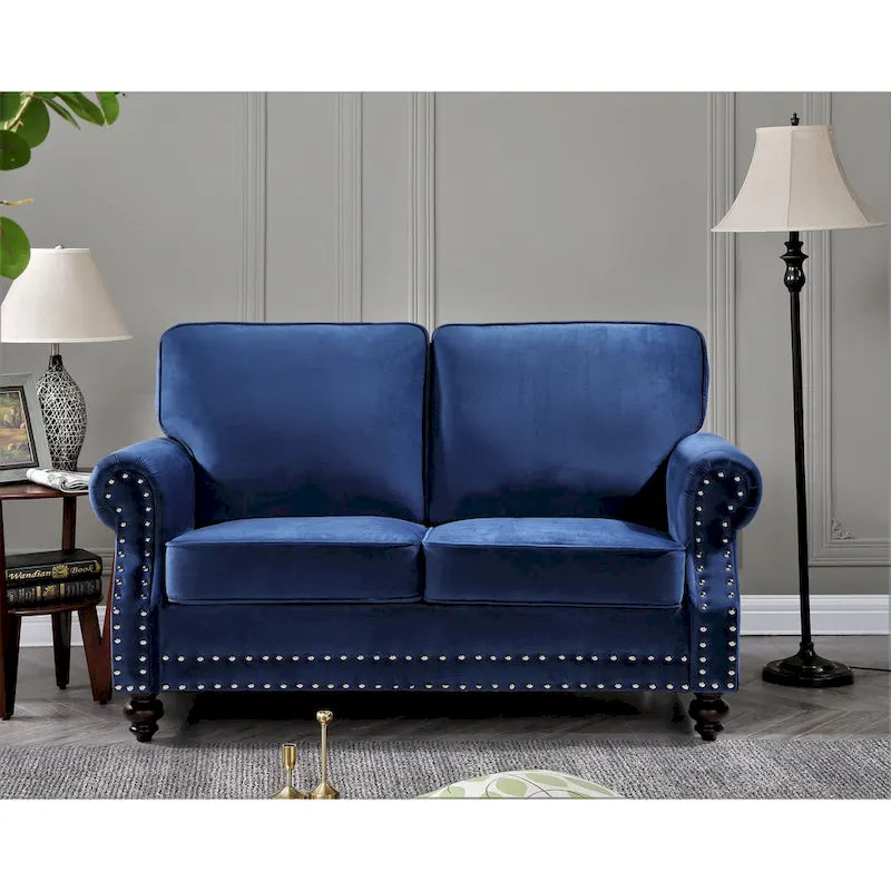 Causeuse en velours clouté, 2 places, beige/bleu/vert/noir/gris/jaune/rose