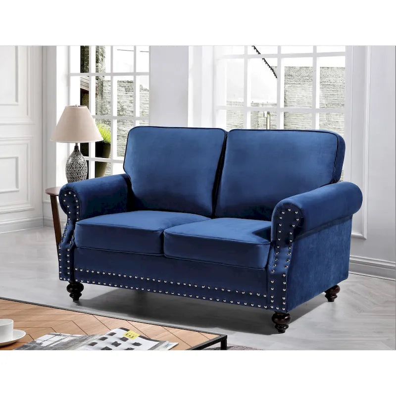 Causeuse en velours clouté, 2 places, beige/bleu/vert/noir/gris/jaune/rose