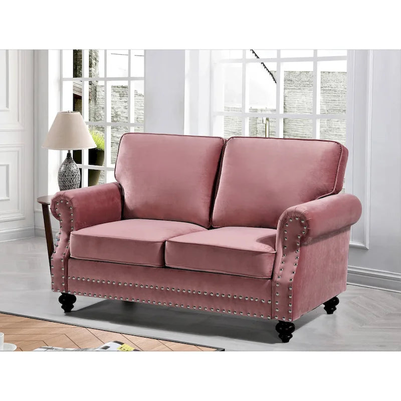 Causeuse en velours clouté, 2 places, beige/bleu/vert/noir/gris/jaune/rose