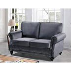 Causeuse en velours clouté, 2 places, beige/bleu/vert/noir/gris/jaune/rose