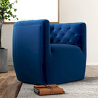 Luxor Mid-Century Modern Furniture Comfy Velvet Swivel Accent Chair