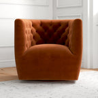 Fauteuil pivotant d'appoint en velours confortable Luxor Mid-Century Modern Furniture